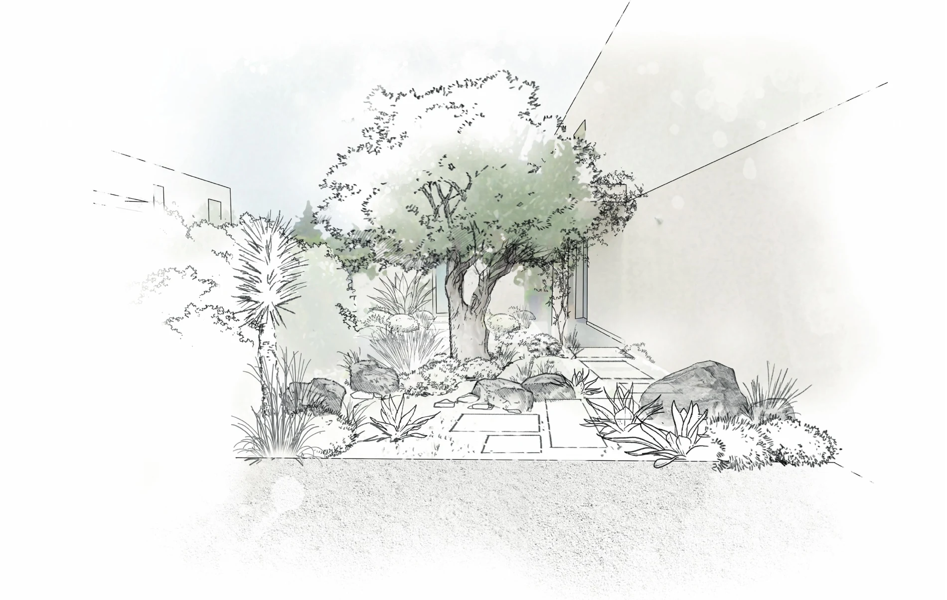 Perspective dessinée de l’entrée paysagère à Cagnes-sur-Mer